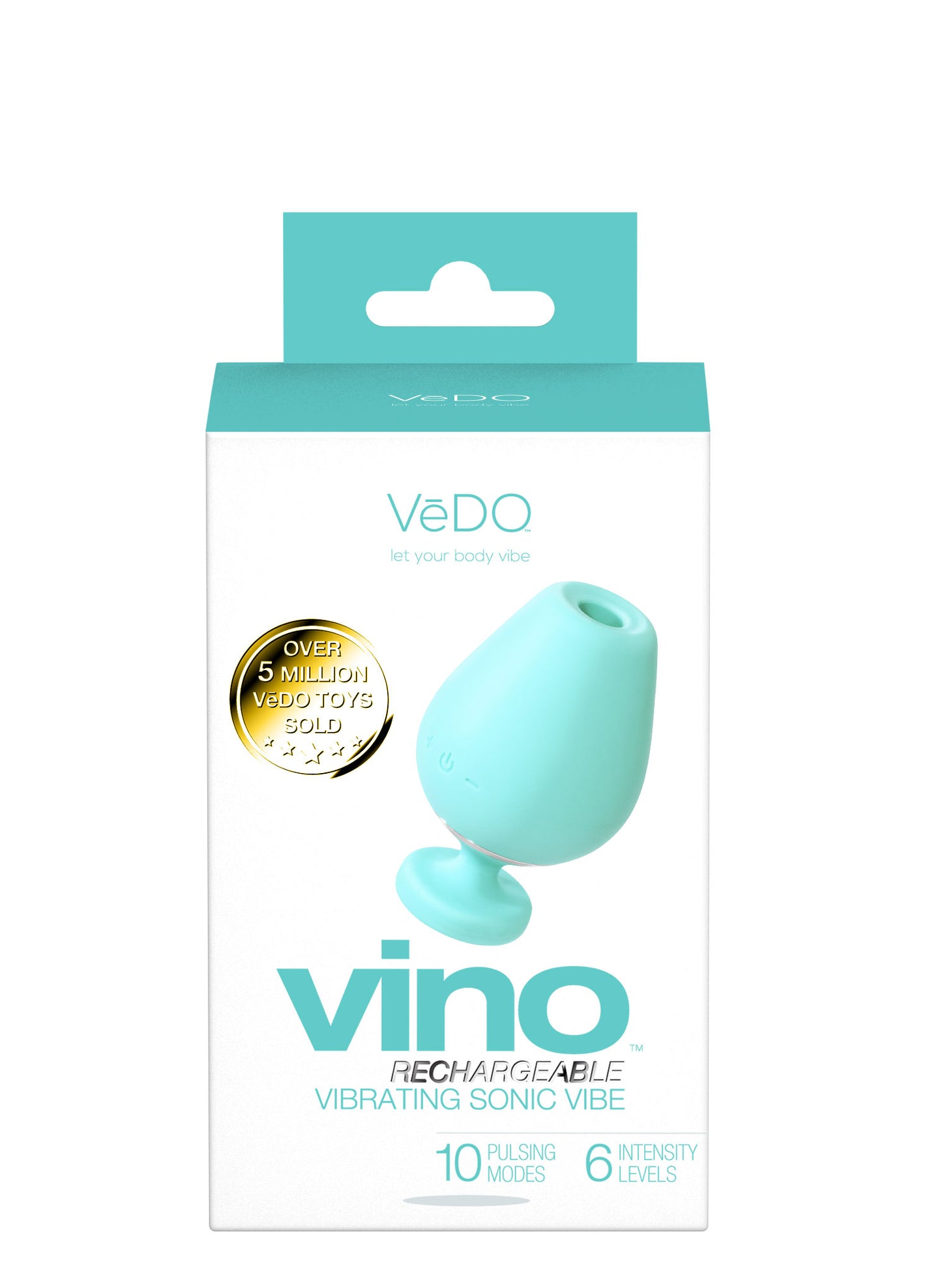 Vino Rechargeable Vibrating Sonic Vibe - Turquoise - Not Very Vanilla