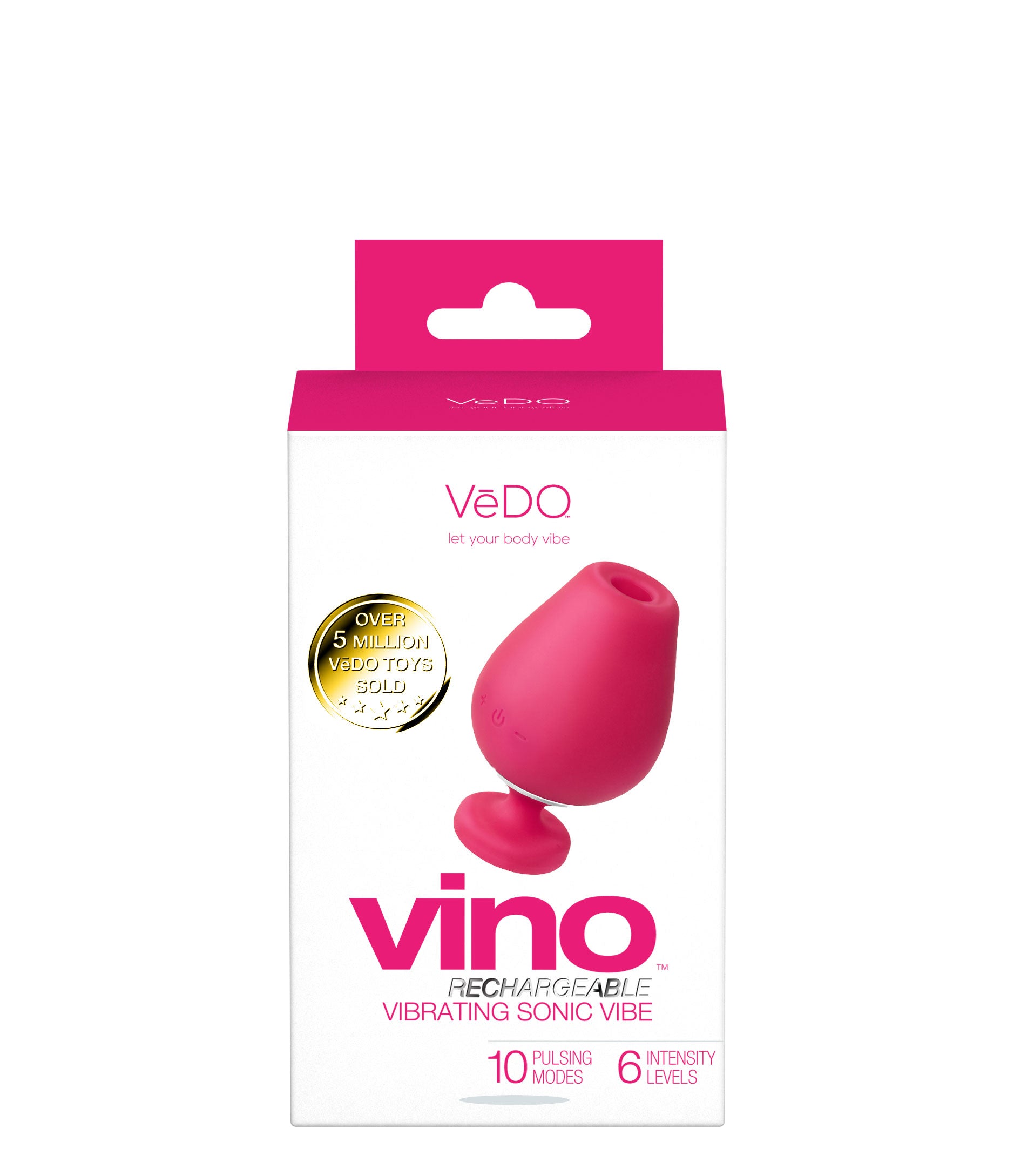 Vino Rechargeable Vibrating Sonic Vibe - Pink - Not Very Vanilla