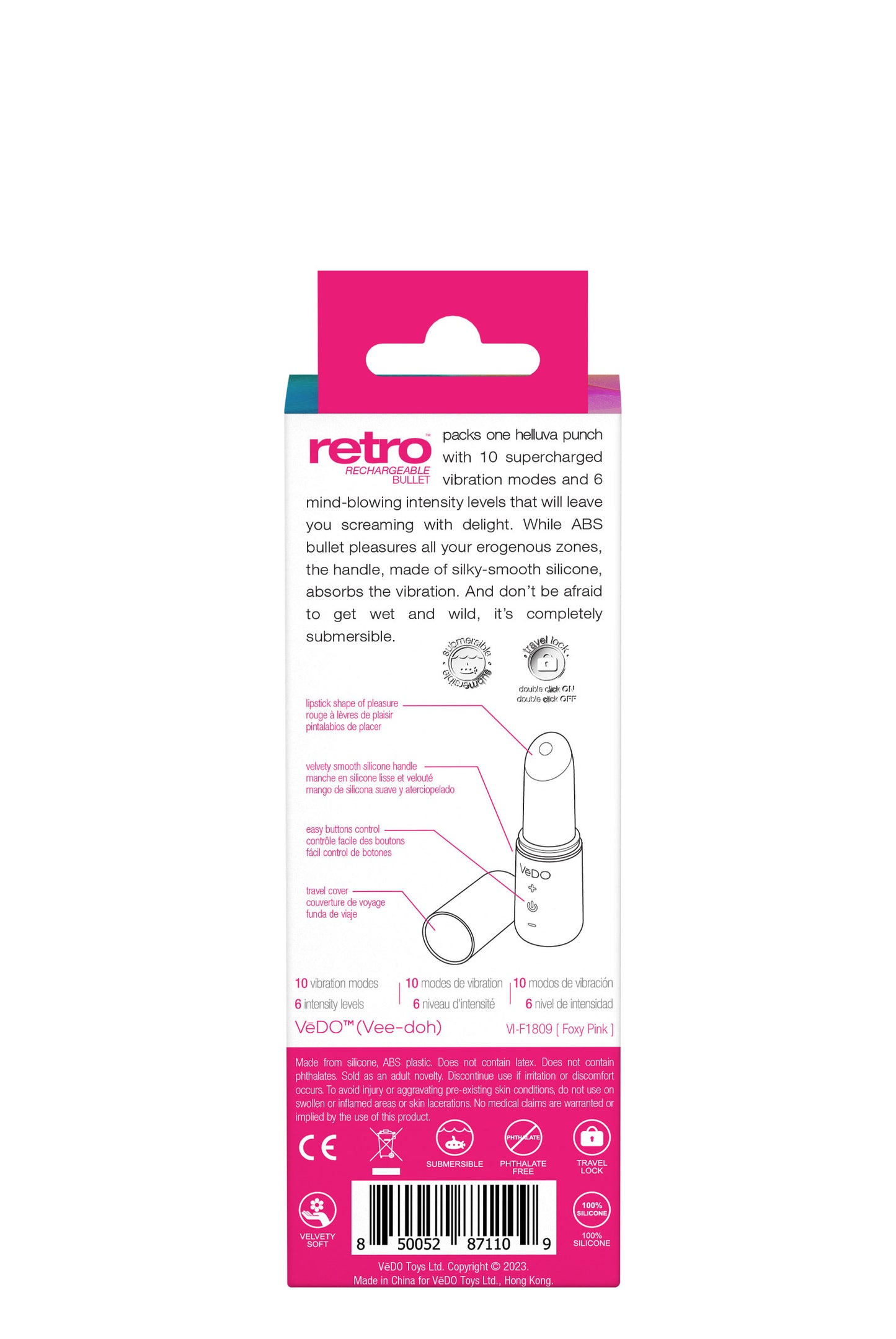 Retro Rechargeable Bullet - Pink - Not Very Vanilla