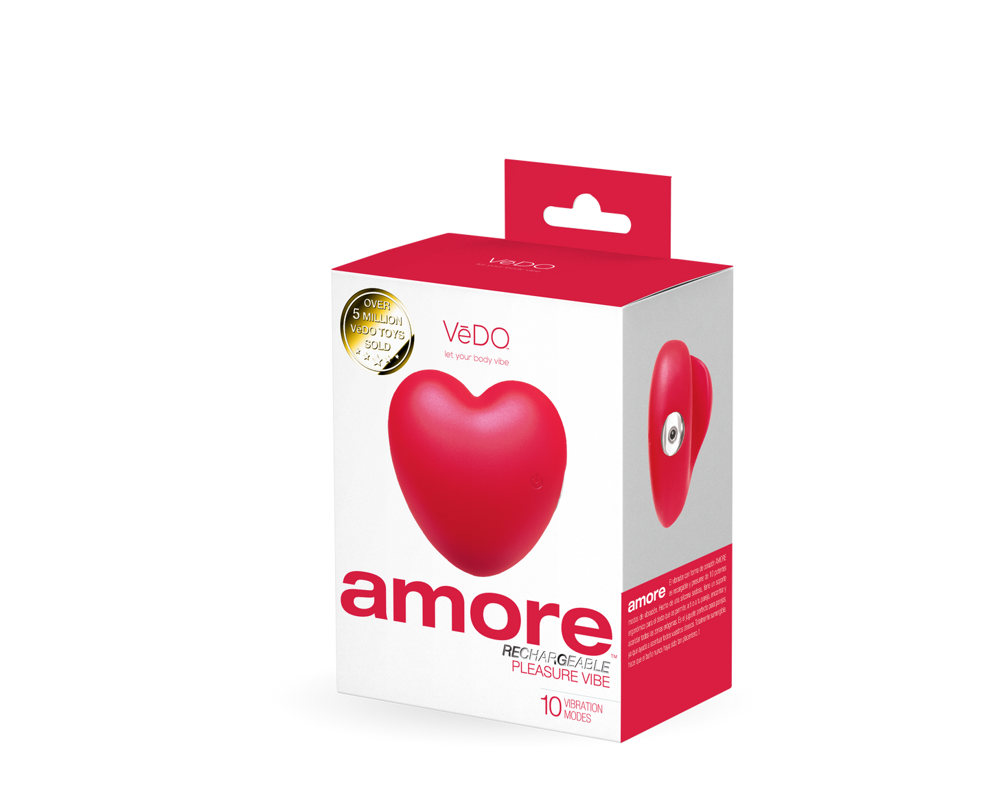 Amore Rechargeable Pleasure Vibe - Red - Not Very Vanilla