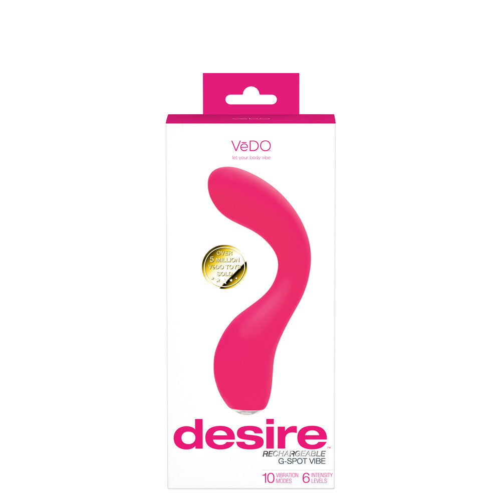 Desire Rechargeable G-Spot Vibe - Pink - Not Very Vanilla