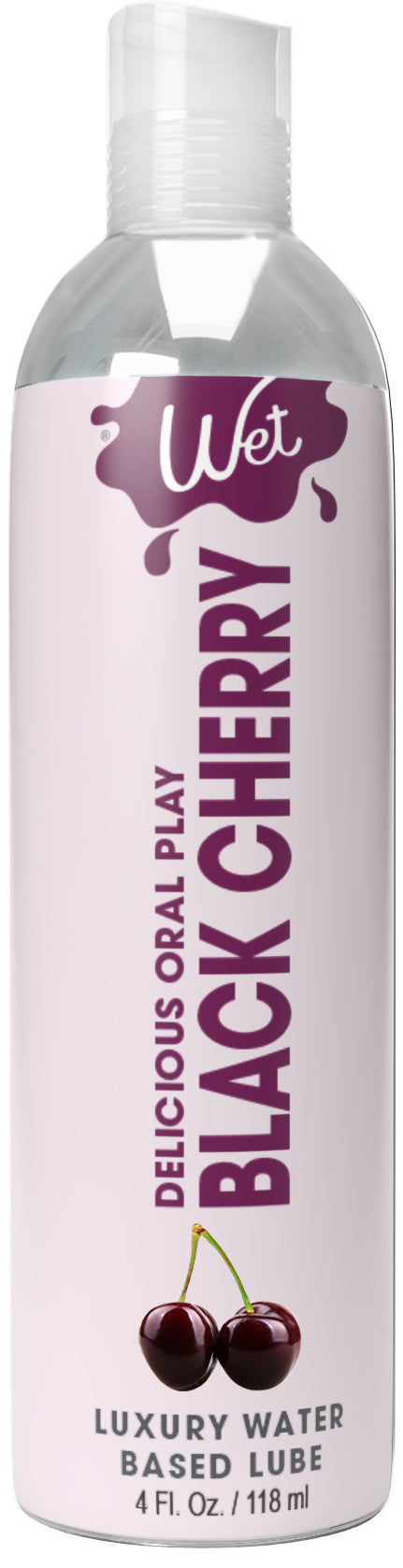 Wet Delicious Oral Play - Black Cherry - Waterbase Flavored Lubricant 4 Oz - Not Very Vanilla