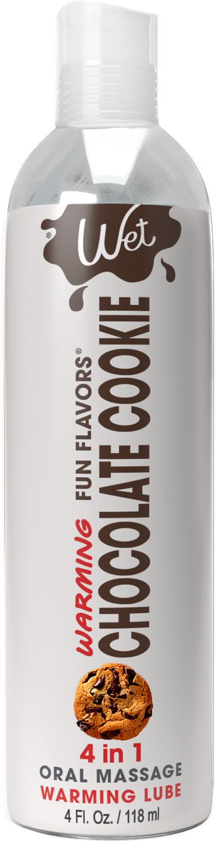 Wet Warming Fun Flavors - Chocolate Cookie - 4 in 1 Lubricant 4 Oz - Not Very Vanilla