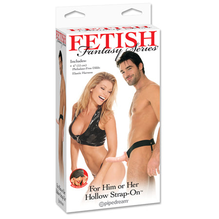 Pipedream Fetish Fantasy Series For Him or Her 6 in. Hollow Strap-On Beige/Black - Not Very Vanilla