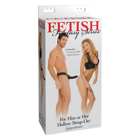 Pipedream Fetish Fantasy Series For Him or Her 6 in. Hollow Strap-On Black - Not Very Vanilla