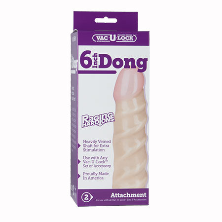 Vac-U-Lock - 6 Inch Dong - Raging Hard-Ons White - Not Very Vanilla