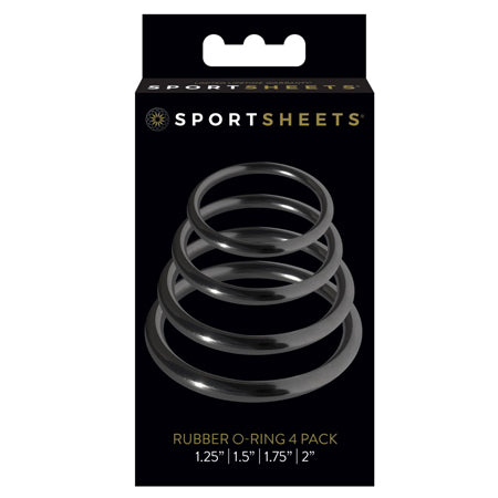 Sportsheets Rubber O-Ring 4-Pack Black - Not Very Vanilla