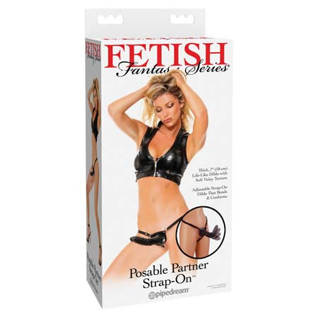 Pipedream Fetish Fantasy Series Posable Partner Strap-On With 7 in. Dildo Black - Not Very Vanilla