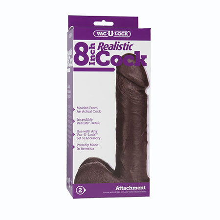 Vac-U-Lock - 8 Inch Realistic Cock Black - Not Very Vanilla