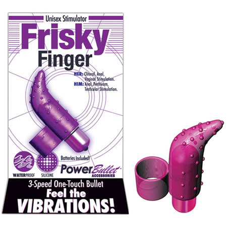 Frisky Finger Massager w/Power Bullet Purple - Not Very Vanilla