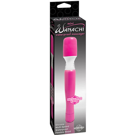 Pipedream Mini Wanachi Waterproof Massager Flexible Silicone Wand Vibrator Pink - Not Very Vanilla