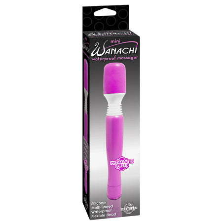 Pipedream Mini Wanachi Waterproof Massager Flexible Silicone Wand Vibrator Purple - Not Very Vanilla