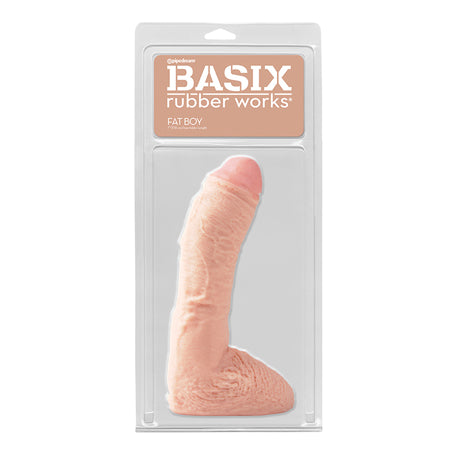 Pipedream Basix Rubber Works Fat Boy 10 in. Dildo With Balls Beige - Not Very Vanilla