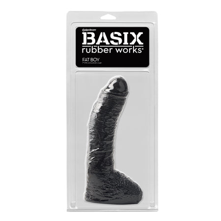 Pipedream Basix Rubber Works Fat Boy 10 in. Dildo With Balls Black - Not Very Vanilla