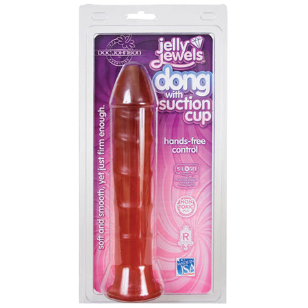 Jelly Jewel Dong W/ Suction Cup (Ruby) - Not Very Vanilla