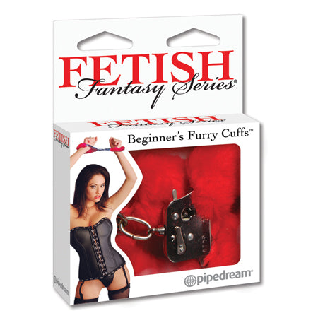 Pipedream Fetish Fantasy Series Beginner's Furry Cuffs Red - Not Very Vanilla