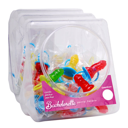 Pipedream Bachelorette Party Favors Candy Pecker Pacifier 48-Piece Display Bowl - Not Very Vanilla