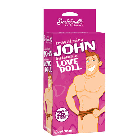 Bachelorette Party Favors Travel-Size John Inflatable Love Doll 26 in. - Not Very Vanilla