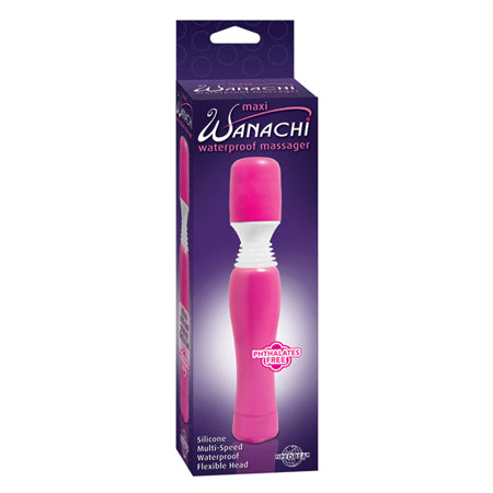 Pipedream Maxi Wanachi Waterproof Massager Flexible Silicone Wand Vibrator Pink - Not Very Vanilla