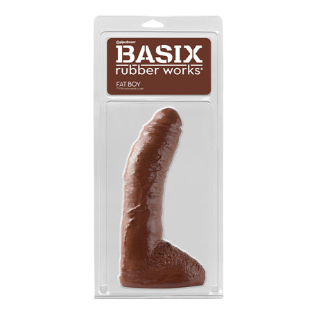 Pipedream Basix Rubber Works Fat Boy 10 in. Dildo With Balls Brown - Not Very Vanilla