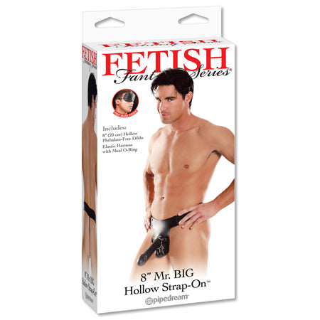 Pipedream Fetish Fantasy Series Mr. Big 8 in. Hollow Strap-On With Balls Black - Not Very Vanilla