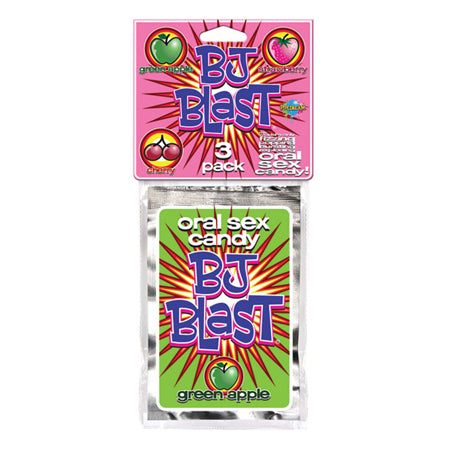 BJ Blast Oral Sex Candy 3-Pack (Strawberry, Cherry & Green Apple) - Not Very Vanilla