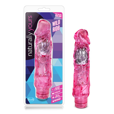 Blush Naturally Yours Wild Ride Realistic 9 in. Vibrating Dildo Pink - Not Very Vanilla