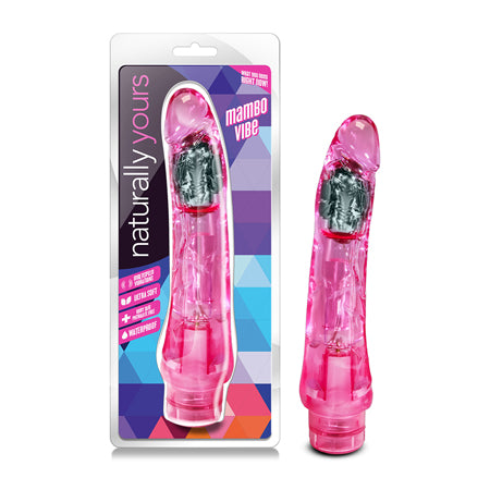 Blush Naturally Yours Mambo Vibe Realistic 9 in. Vibrating Dildo Pink - Not Very Vanilla