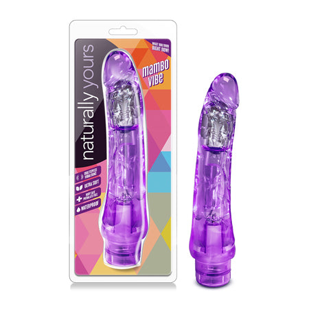 Blush Naturally Yours Mambo Vibe Realistic 9 in. Vibrating Dildo Purple - Not Very Vanilla