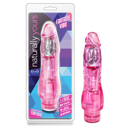 Blush Naturally Yours Fantasy Vibe Realistic 8.5 in. Vibrating Dildo Pink - Not Very Vanilla