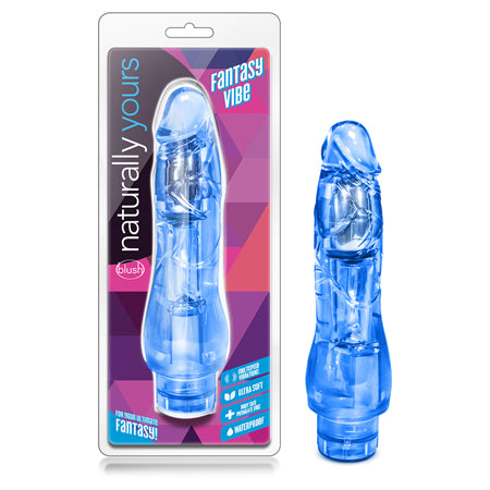 Blush Naturally Yours Fantasy Vibe Realistic 8.5 in. Vibrating Dildo Blue - Not Very Vanilla