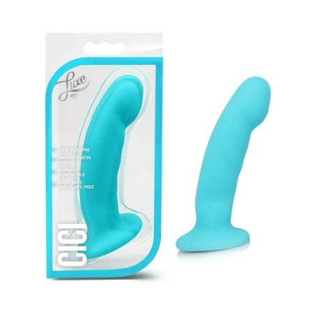 Blush Luxe Cici 6.5 in. Curved Silicone Dildo Blue - Not Very Vanilla