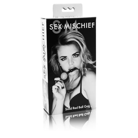 Sportsheets Sex & Mischief Adjustable Solid Ball Gag Red - Not Very Vanilla