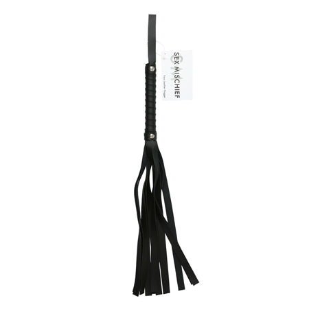 Sportsheets Sex & Mischief Faux Leather Flogger Black - Not Very Vanilla