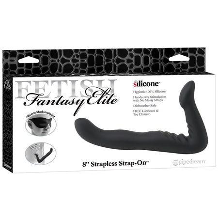 Pipedream Fetish Fantasy Elite 8 in. Silicone Strapless Strap-On Black - Not Very Vanilla