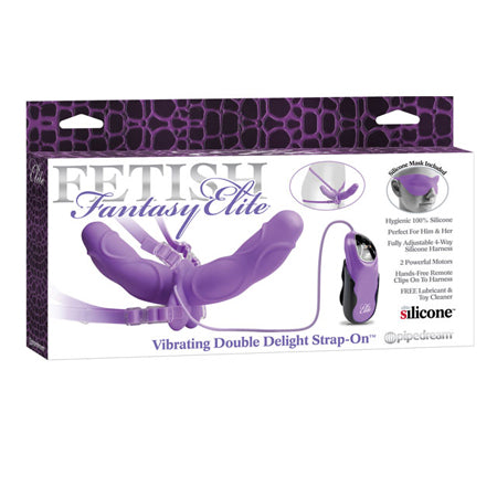 Fetish Fantasy Elite Vibrating Double Delight Strap-On Purple - Not Very Vanilla