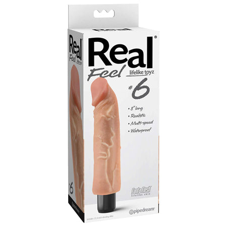 Pipedream Real Feel Lifelike Toyz No. 6 Realistic 8 in. Vibrating Dildo Beige - Not Very Vanilla