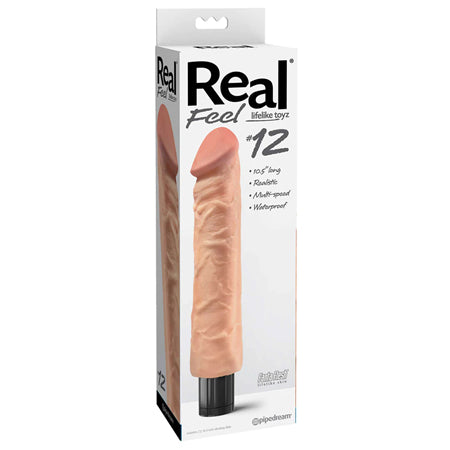 Pipedream Real Feel Lifelike Toyz No. 12 Realistic 10.5 in. Vibrating Dildo Beige - Not Very Vanilla