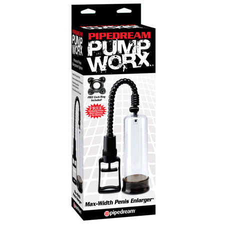 Pipedream Pump Worx Max-Width Penis Enlarger Pump Clear/Black - Not Very Vanilla