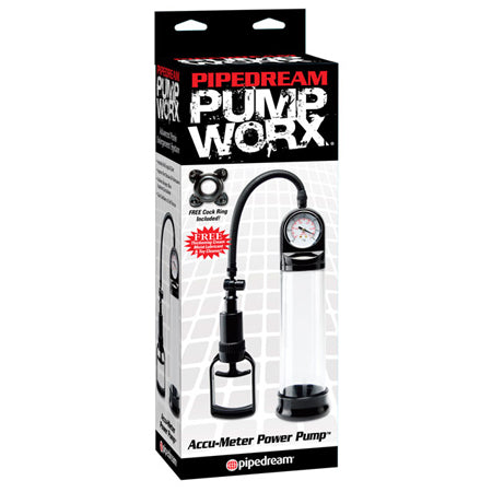 Pipedream Pump Worx Accu-Meter Power Pump Clear/Black - Not Very Vanilla