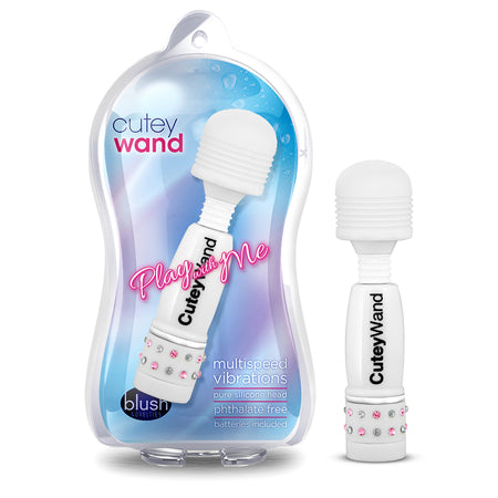 Blush Play with Me Cutey Wand Mini Vibrator White - Not Very Vanilla