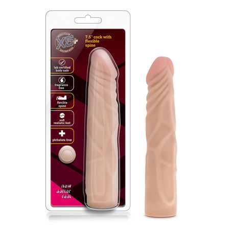 Blush X5 Plus Realistic 7.5 in. Posable Dildo Beige - Not Very Vanilla