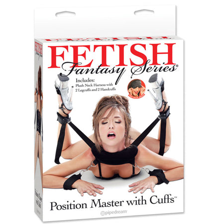 Pipedream Fetish Fantasy Series Adjustable Position Master With Cuffs Black - Not Very Vanilla