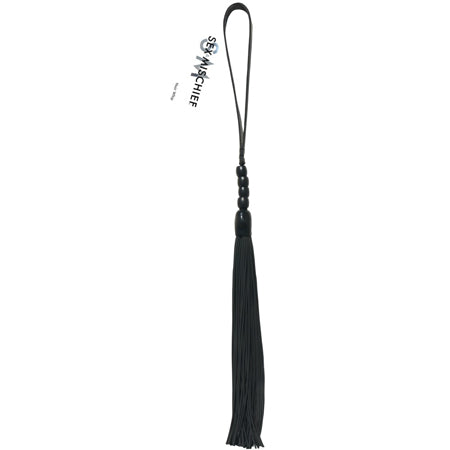 Sportsheets Sex & Mischief Noir Whip 16 in. Beaded Flogger - Not Very Vanilla