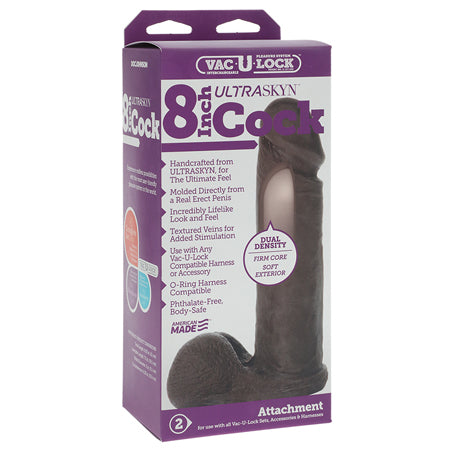 Vac-U-Lock - 8-Inch ULTRASKYN Cock Black - Not Very Vanilla