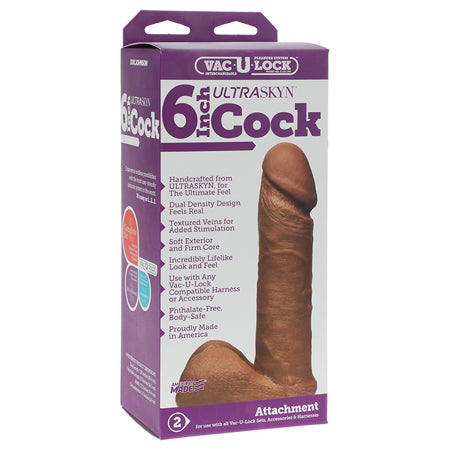 Vac-U-Lock - 6-Inch ULTRASKYN Cock Brown - Not Very Vanilla