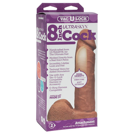 Vac-U-Lock - 8-Inch ULTRASKYN Cock Brown - Not Very Vanilla