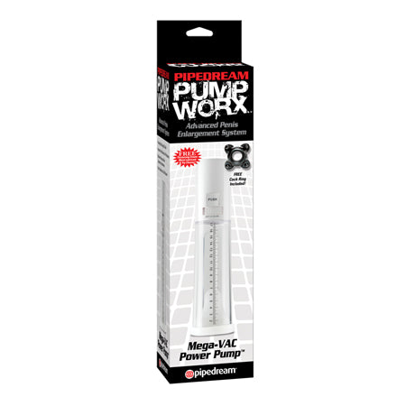 Pipedream Pump Worx MEGA-VAC Power Pump Clear/White - Not Very Vanilla