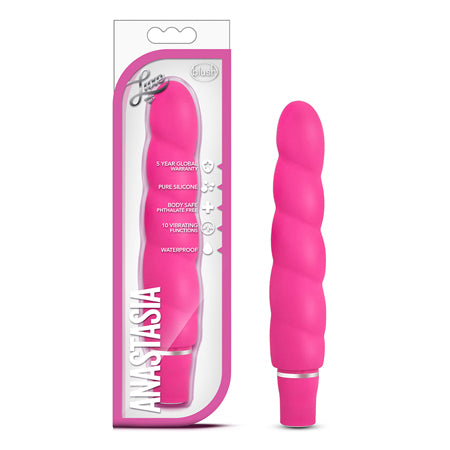 Blush Luxe Anastasia Silicone Slimline Vibrator Pink - Not Very Vanilla