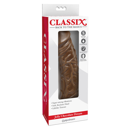 Pipedream Classix Jelly Chocolate Dream 8 in. Realistic Vibrating Dildo Brown - Not Very Vanilla